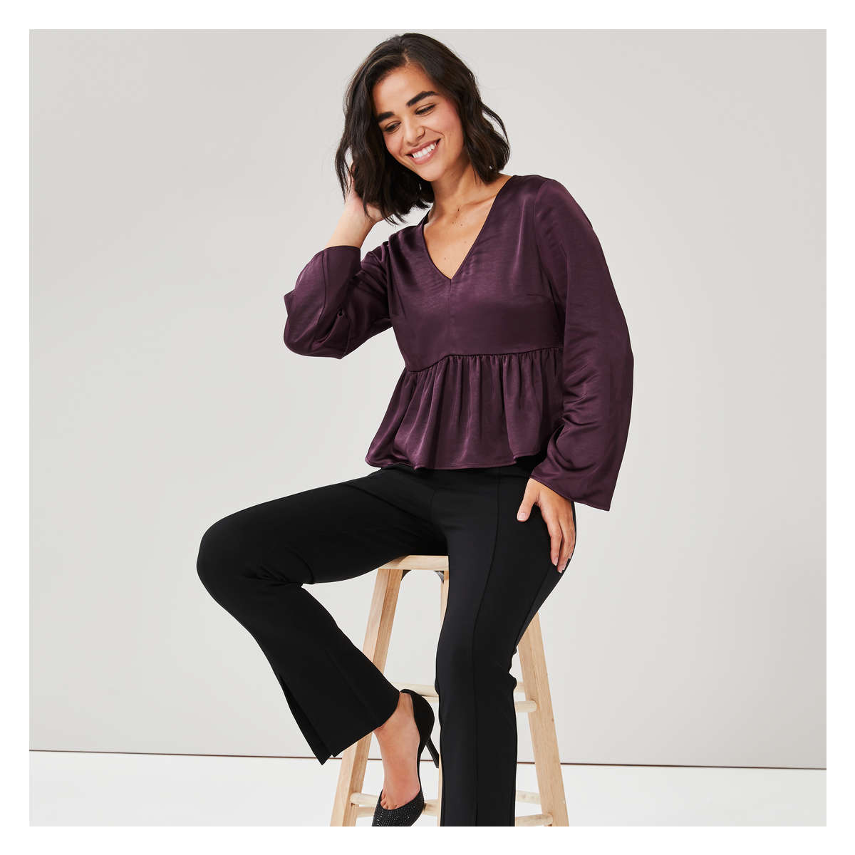 Basic peplum top deals